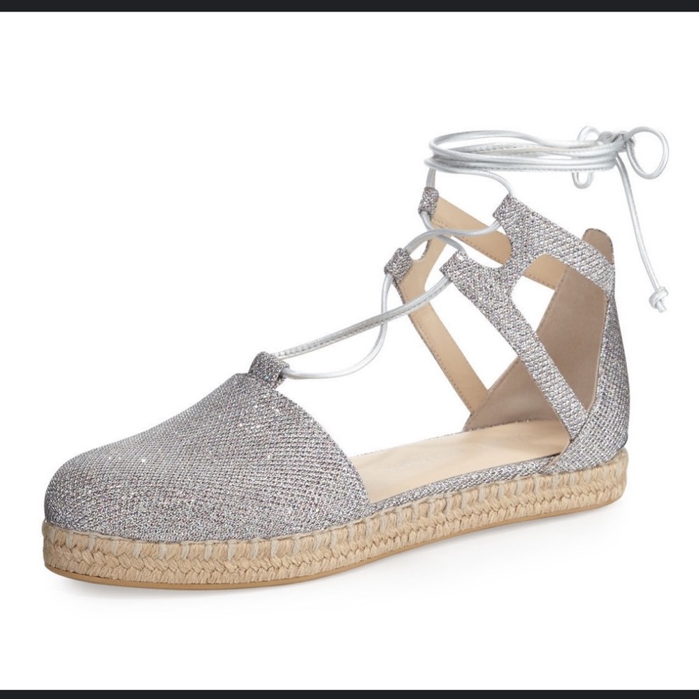 Stuart Weitzman Walk My Way Espadrille Lace Up Gladiator Sandals size 10